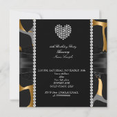 Gold Lace Diamond Heart Wild Birthday Party Foto Einladung (Rückseite)