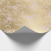 GOLD LACE ELEGANT BIRTHDAY WEDING WRAP GESCHENKPAPIER (Ecke)