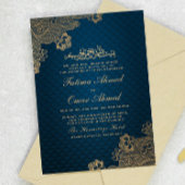 Gold Lace Elegante Schwarz Islamische Hochzeit Einladung
