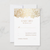 Gold Lace Elegante Wedding RSVP Cards (Vorderseite)