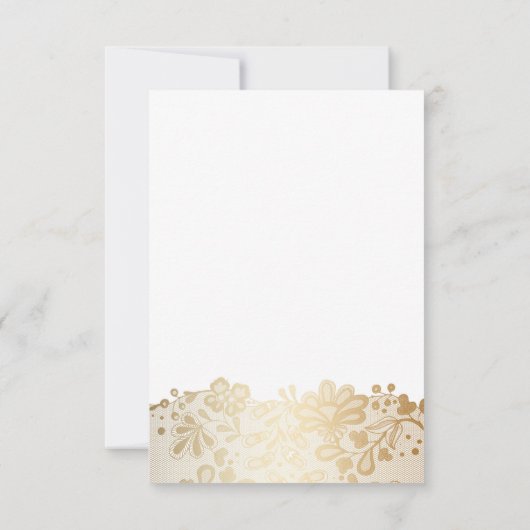 Gold Lace Elegante Wedding RSVP Cards (Rückseite)