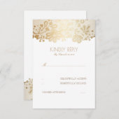 Gold Lace Elegante Wedding RSVP Cards (Vorne/Hinten)