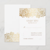 Gold Lace Elegante Wedding RSVP Cards Karte (Vorne/Hinten)