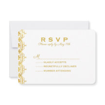 Gold Lace Foto Wedding RSVP
