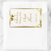 Gold Lace & Gold Wedding Wine Label Aufkleber (Tasche)