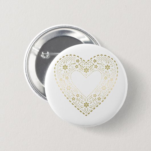 Gold Lace Heart Button (Vorne & Hinten)