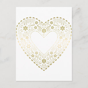 Gold Lace Heart Postkarte