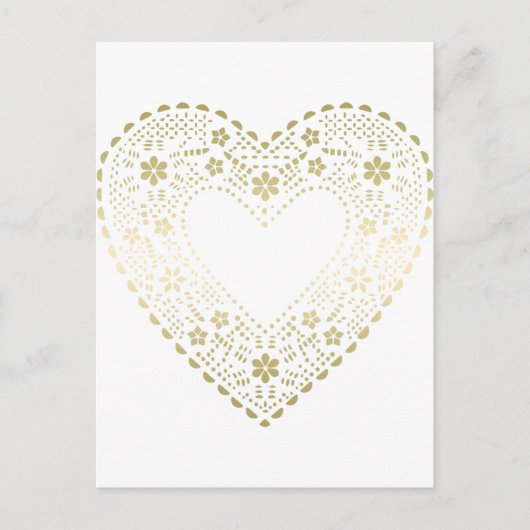 Gold Lace Heart Postkarte (Vorderseite)