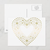 Gold Lace Heart Postkarte (Vorne/Hinten)