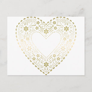 Gold Lace Heart Postkarte