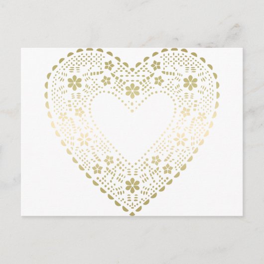 Gold Lace Heart Postkarte (Vorderseite)