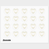 Gold Lace Heart Runder Aufkleber (Blatt)