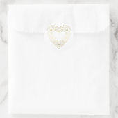 Gold Lace Heart Runder Aufkleber (Tasche)