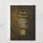 Gold Lace Islamic Wedding qr Code Einladung (Rückseite)