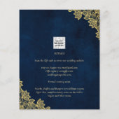 Gold Lace Navy Blue All-in-1 Wedding lädt QR Co. (Rückseite)