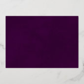 Gold Lace on Plum Lila Hochzeit Probe Dinner Folieneinladung (Rückseite)
