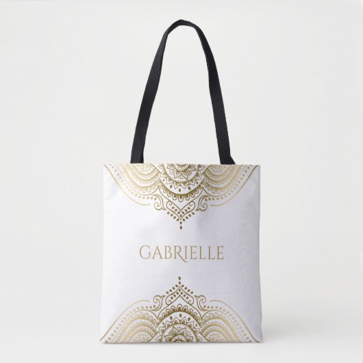 Gold Lace Paisley Mandala Tasche (Vorderseite)