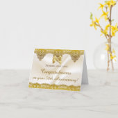 Gold Lace Satin Ribbon 50. Golden Anniverary Card Karte (Gelbe Blume)