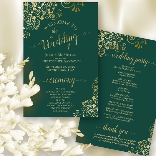 Gold Lace über das Emerald Green Budget Wedding Pr