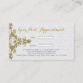 Gold Lace White Damasks Visitenkarte (Rückseite)