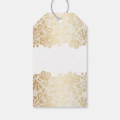 Gold Lace White Elegante Wedding Geschenkanhänger (Rückseite)