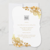 Gold Lace White Wedding Einladung Classic Elegant (Rückseite)