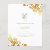 Gold Lace White Wedding Einladung Classic Elegant (Rückseite)
