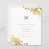 Gold Lace White Wedding Einladung Classic Elegant (Rückseite)