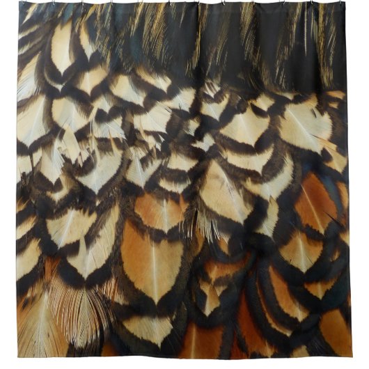 Gold Laced Wyandotte Chicken Feather Duschvorhang (Vorderseite)