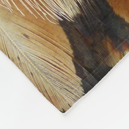 Gold Laced Wyandotte Chicken Feather Fleecedecke (Ecke)