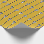 Gold Lacrosse-Geschenk Geschenkpapier (Ecke)