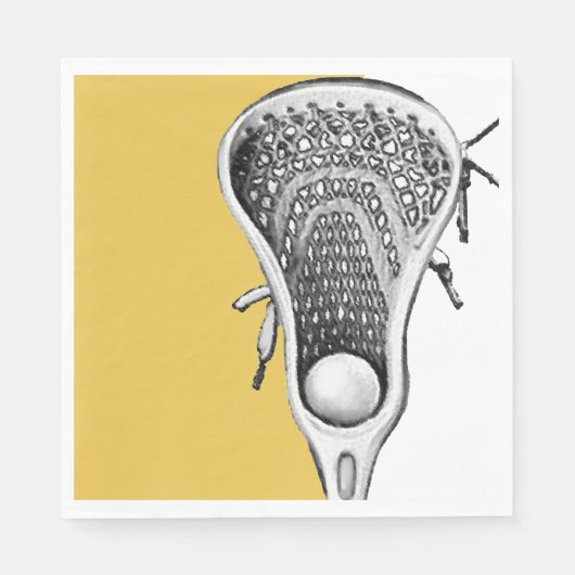 Gold Lacrosse Sports Party Serviette (Vorderseite)