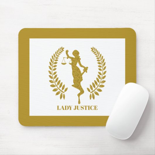 Gold Lady Justice Logo Mousepad (Mit Mouse)