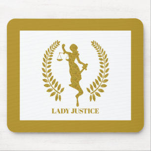 Gold Lady Justice Logo Mousepad