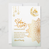 Gold Lantern Islamic Pattern Ramadan Iftar Einladung (Rückseite)