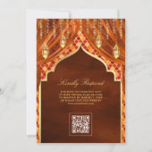 Gold Lanterns Burnt Orange Vorhang muslimische Hoc Einladung (Rückseite)