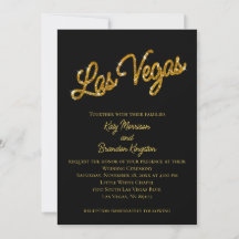 Gold Las Vegas Glitzern Einladung zur Hochzeit