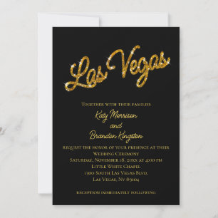 Gold Las Vegas Glitzern Einladung zur Hochzeit