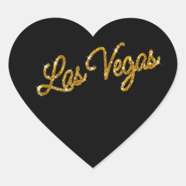 Gold-Las-Vegas-Glitzern-Sticker Herz-Aufkleber