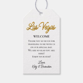 Gold Las Vegas Glitzern Wedding Willkommen Geschenkanhänger