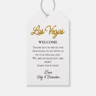 Gold Las Vegas Glitzern Wedding Willkommen Geschenkanhänger