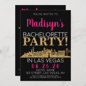 Gold Las Vegas Junggeselinnen-Abschied Route und Einladung (Vorne/Hinten)