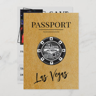 Gold Las Vegas Passport Save the Date