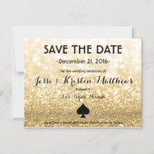 Gold Las Vegas Save the Date (Glam/Klasse) Magneteinladung (Vorderseite)