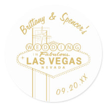 Gold Las Vegas Sign Wedding