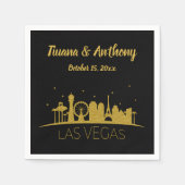 Gold Las Vegas Silhouette Wedding Serviette (Vorderseite)