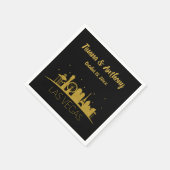 Gold Las Vegas Silhouette Wedding Serviette (Ecke)