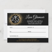 Gold Lash Brow Bar Beauty Geschenkgutschein Einladung (Rückseite)