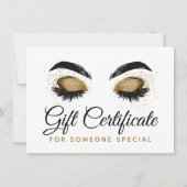 Gold Lash Brow Bar Beauty Geschenkgutschein Einladung (Vorderseite)