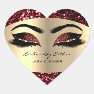 Gold-Lashes durch sauberere Herzklopfkünstler Herz-Aufkleber